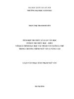 Tích hợp tri thức lí luận văn học ở phần tri thức đọc – hiểu với quá trình dạy học tác phẩm văn xuôi cụ thể trong chương trình ngữ văn 12 nâng cao   