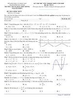 Đề thi thử tốt nghiệp THPT môn Toán năm học 2020 – Trường THPT Nguyễn Hiền (Mã đề 203)