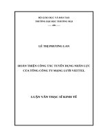 (Luận văn thạc sĩ) Hoàn thiện công tác tuyển dụng nhân lực của Tổng Công ty Mạng lưới Viettel