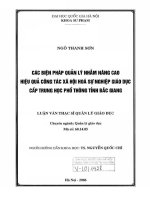 Các biện pháp quản lý nhằm nâng cao hiệu quả công tác xã hội hóa sự nghiệp giáo dục cấp trung học phổ thông tỉnh bắc giang 