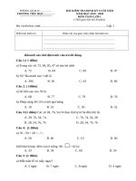 Môn toán lớp 1: Đề thi học kỳ 2 năm 2019 2020 đề 1