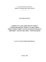 Nghiên cứu lồng ghép truyền thông về biến đổi khí hậu trong các hoạt động phòng chống thiên tai cho người dân thị trấn diêm điền, huyện thái thuỵ, tỉnh thái bình luận văn ths  biến đổi khí hậu  