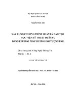 Xây dựng chương trình quản lý đào tạo học viện kỹ thuật quận sự bằng phương pháp hướng đối tượng UML 