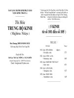 TRUNG BỘ KINH ( Majjhima Nikàya ) Hòa Thượng THÍCH MINH CHÂU Dịch sang tiếng Việt từ Tam Tạng Pàli