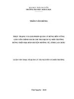 Thực trạng và giải pháp quản lý rừng bền vững gắn với chính sách chi trả dịch vụ môi trường rừng trên địa bàn huyện mường tè, tỉnh lai châu 