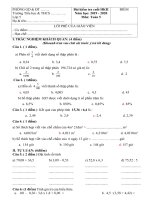 Môn toán lớp 5: đề thi học kỳ 2 năm 2019 2020 đề 1