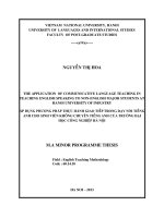 The application of communicative language teaching in teaching english speaking to non english major students at hanoi university of industry 