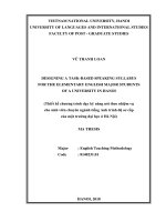 Designing a task based speaking syllabus for elementary english majored students of a university in ha noi 