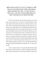 ĐÓNG góp TO lớn của tự lực văn đoàn là PHÊ PHÁN lễ GIÁO PHONG KIẾN, NHIỆT TÌNH KHẲNG ĐỊNH TINH THẦN dân CHỦ , CA NGỢI tự DO cá NHÂN  hãy làm SÁNG tỏ NHẬN ĐỊNH TRÊN QUA PHÂN TÍCH một số tác PHẨM TIÊU BIỂU