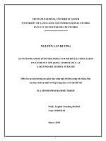 An investigation into the impact of bilingual education on students’ english speaking competence at a secondary school in hanoi 