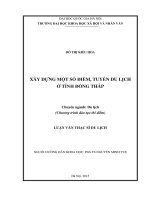 Xây dựng một số điểm, tuyến du lịch ở tỉnh đồng tháp 