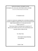 A survey on applying cooperative activities in writing lessons to improve writing skills of non – english major first year students at a college in ha noi 