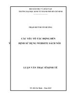 Các yếu tố tác động đến ý định sử dụng website sách nói 