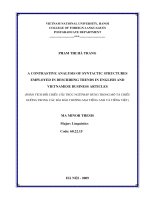 A contrastive analysis of syntactic structures employed in describing trends in english and vietnamese business articles 