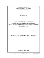 Quản lý bồi dưỡng năng lực tư vấn hướng nghiệp cho giáo viên ở các trường trung học cơ sở huyện gia bình, tỉnh bắc ninh 