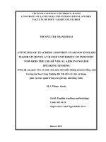 Attitudes of teachers and first year non english major students at hanoi university of industry towards the use of visual AIDS in english speaking lessons  
