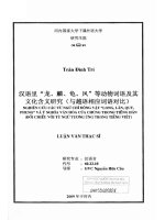 Nghiên cứu các từ ngữ chỉ động vật long, lân, quy, phụng và ý nghĩa văn hóa của chúng trong tiếng hán (đối chiếu với từ ngữ tương ứng trong tiếng việt) 