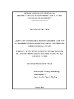 A survey of factors that demotivate first year non major students in learning english at university of labor and social affairs 002 