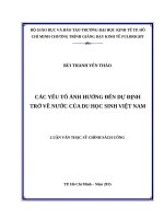 Các yếu tố ảnh hưởng đến dự định trở về nước của du học sinh việt nam 