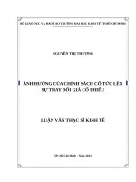 Ảnh hưởng của chính sách cổ tức lên sự thay đổi giá cổ phiếu 