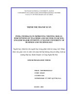 Peer feedbank in improving writing skills perceptions of teachers and second year non english major students at hanoi university of business and technology 
