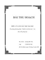 Bài thu hoạch môn Lý Luận Dạy Học_Ứng dụng phương pháp NCKH vào giảng dạy