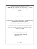 A study on factors affecting listening comprehension of the eleventh grade students at a high school in bac ninh province 