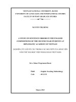 A study on sentence errors of the english compositions of the second year students at diplomatic academy of vietnam  