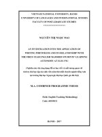 An investigation into the application of writing portfolios and its relationship with the first year english majored students’ learning autonomy at ULIS VNU 
