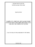 Nghiên cứu, thiết kế chế tạo bộ tổ hợp tần số sử dụng vòng khóa pha (PLL) băng tần c cho máy thu thông tin vệ tinh  