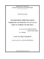 Giải pháp hoàn thiện hoạt động marketing sản phẩm dầu ăn vạn an tại công ty TNHH DV TM thư phát 
