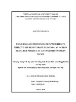 Using english pronunciation websites to improve students pronunciation an action research project at an english center in hanoi  