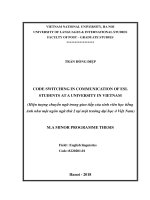 Code switching in communication of esl students at a university in vietnam  