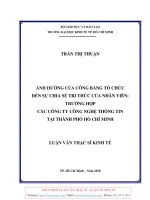 Ảnh hưởng của công bằng tổ chức đến sự chia sẻ tri thức của nhân viên: trường hợp các công ty công nghệ thông tin tại Thành phố Hồ Chí Minh