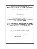 An investigation into the gap between teachers’ teaching styles and learners’ learning styles at school of foreign languages, thai nguyen university 