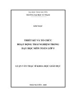 Thiết kế và tổ chức hoạt động trải nghiệm trong dạy học môn toán lớp 5 