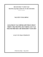 Giải pháp tài chính góp phần phát triển thị trường bất động sản tại TPHCM đến năm 2015  luận văn thạc sĩ 