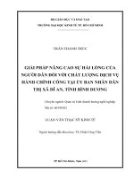 Giải pháp nâng cao sự hài lòng của người dân đối với chất lượng dịch vụ hành chính công tại UBND thị xã dĩ an, tỉnh bình dương 