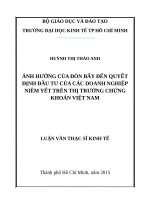 Ảnh hưởng của đòn bẫy đến quyết định đầu tư của các doanh nghiệp niêm yết trên TTCK việt nam 