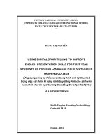 Using digital storytelling to improve english presentation skills for first year students of foreign language department at nghe an teacher training college 
