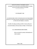 An exploratory study on the influence of the mother tongue (l1) on the english acquisition of thai students at thai nguyen 