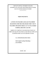 A study on english language teachers’ reasoning for the strategies they use in teaching speaking skills at van xuan high school, hoai duc, ha noi 