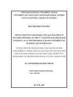 Application of task based language teaching in teaching speaking to the 1st year non english major students  an action research at hanoi university of business and technology 