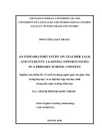 An exploratory study on teacher talk and students’ learning opportunities in a primary school context 