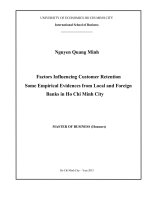 Factors influencing customer retention some emprical evidences from local and foreign banks in ho chi minh city 