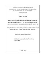 Difficulties in teaching english writing skills to ethnic minority grade 9th students at đồng lương secondary school, lang chánh, thanh hóa province  