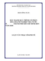 Đẩy mạnh quá trình cổ phần hóa doanh nghiệp nhà nước ở thành phố hồ chí minh đến năm 2020 