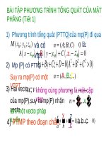Bài giảng Hình học 12 - Bài tập phương trình tổng quát của mặt phẳng (Tiết 1)