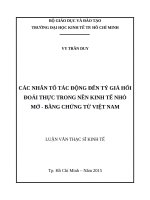 Các nhân tố tác động đến tỷ giá hối đoái thực trong nền kinh tế nhỏ mở   bằng chứng từ việt nam 