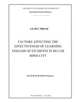 Factors affecting the effectibeness of learning eng lish of students in ho chi minh city 